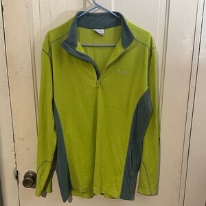 Columbia Lime and Charcoal Quarter-Zip Fleece Pullover Men’s Size Medium